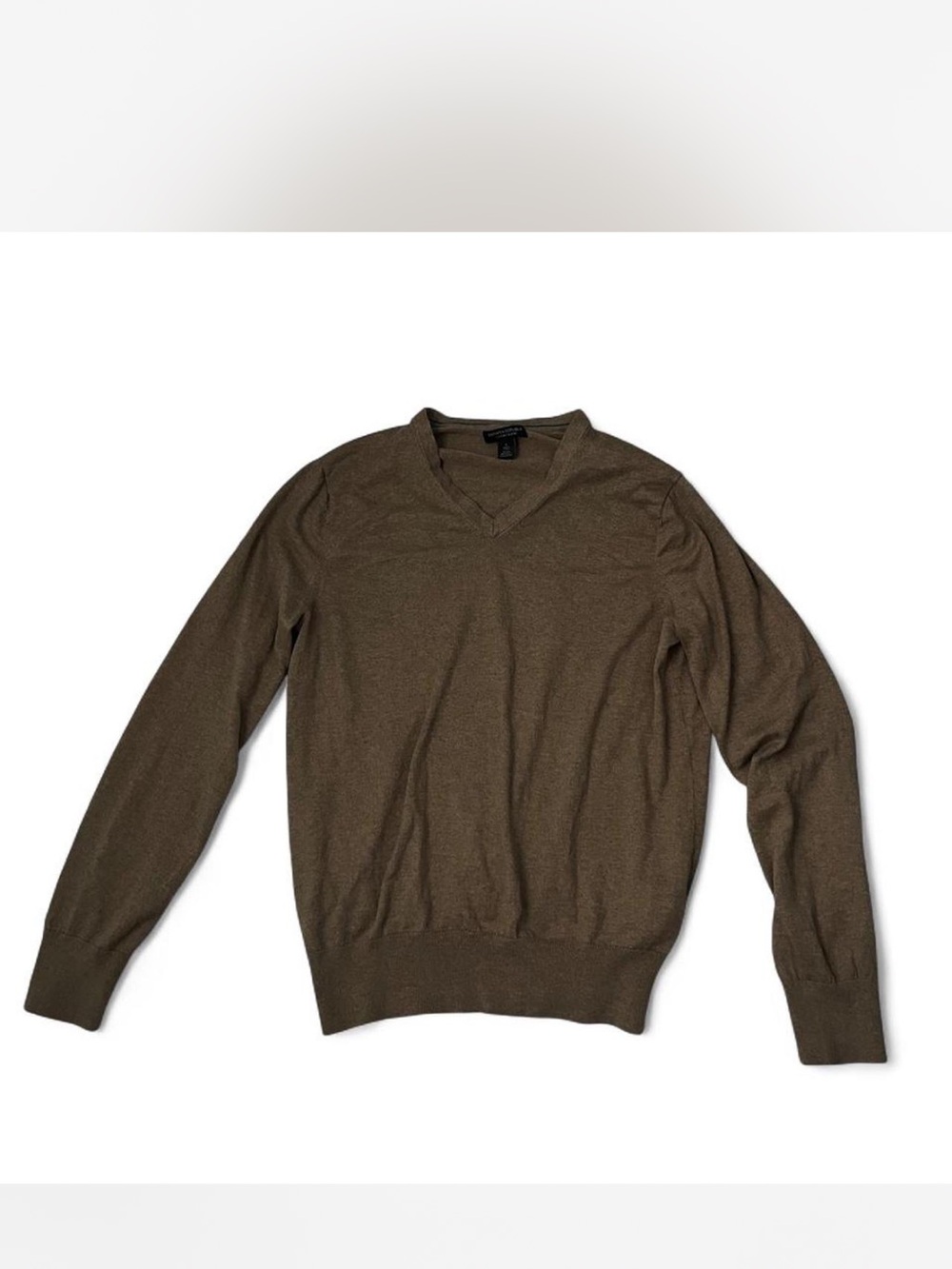 Banana Republic Men's V-Neck Luxury Blend Silk Cotton Cashmere Sweater in Tan